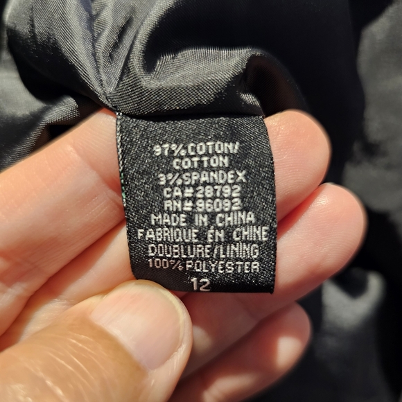 Renuar Collection black cotton lined pencil midi skirt women's size 12 US - Picture 6 of 7